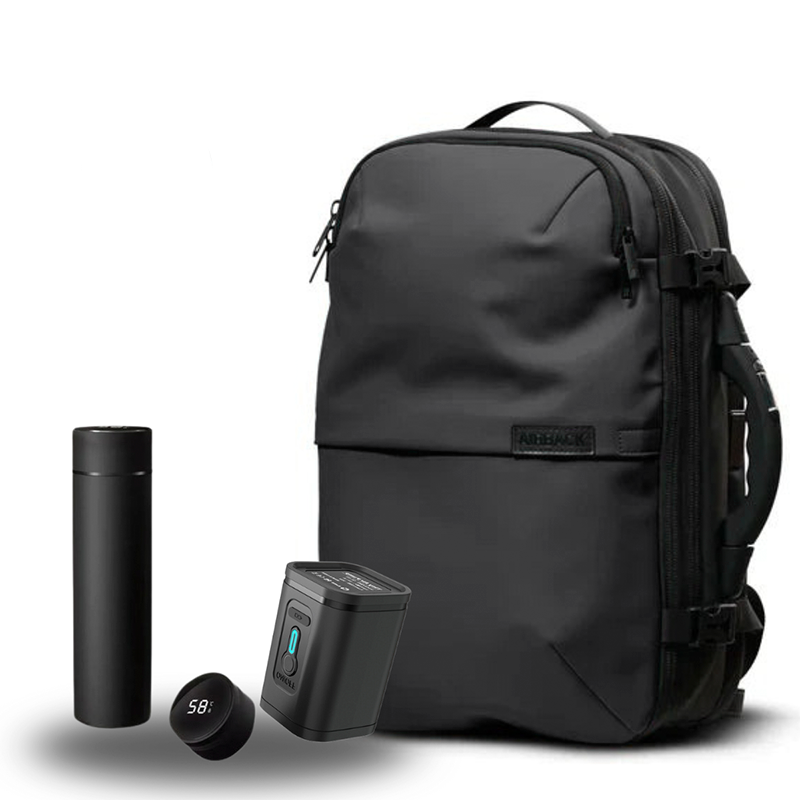 SuperBag Backpack – Expandable with Integrated Vacuum System + Smart Bottle + Portable Air Pump