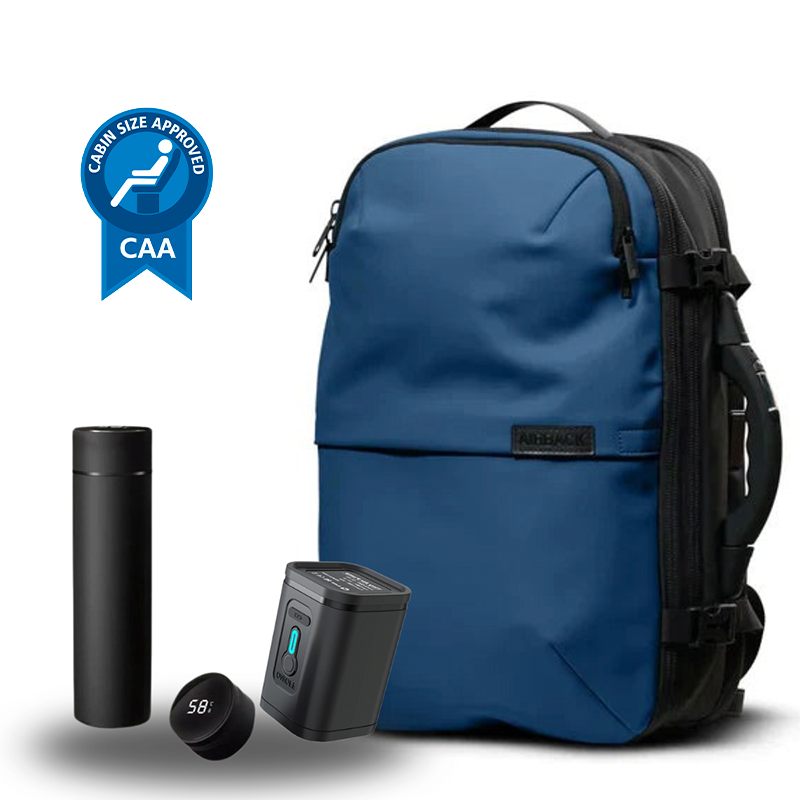 SuperBag Backpack – Expandable with Integrated Vacuum System + Smart Bottle + Portable Air Pump