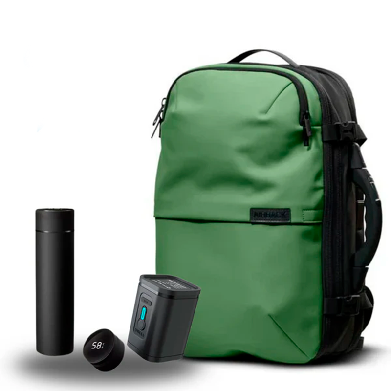 SuperBag Backpack – Expandable with Integrated Vacuum System + Smart Bottle + Portable Air Pump