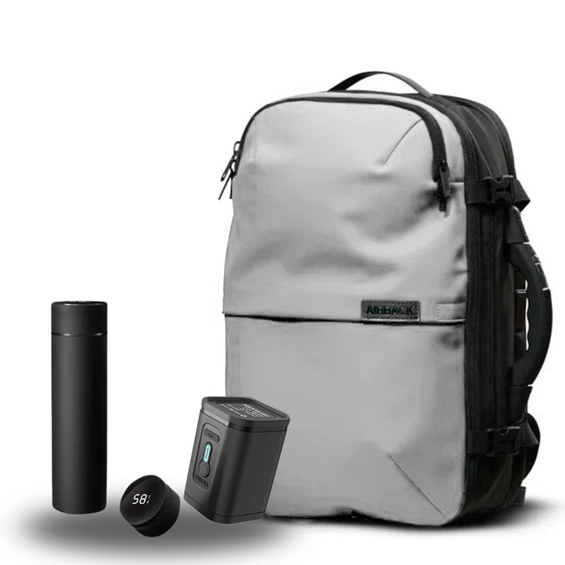 SuperBag Backpack – Expandable with Integrated Vacuum System + Smart Bottle + Portable Air Pump